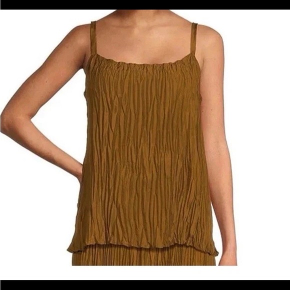 Eileen Fisher Tops - Eileen Fisher Bronze Pleated Camisole Size 1X